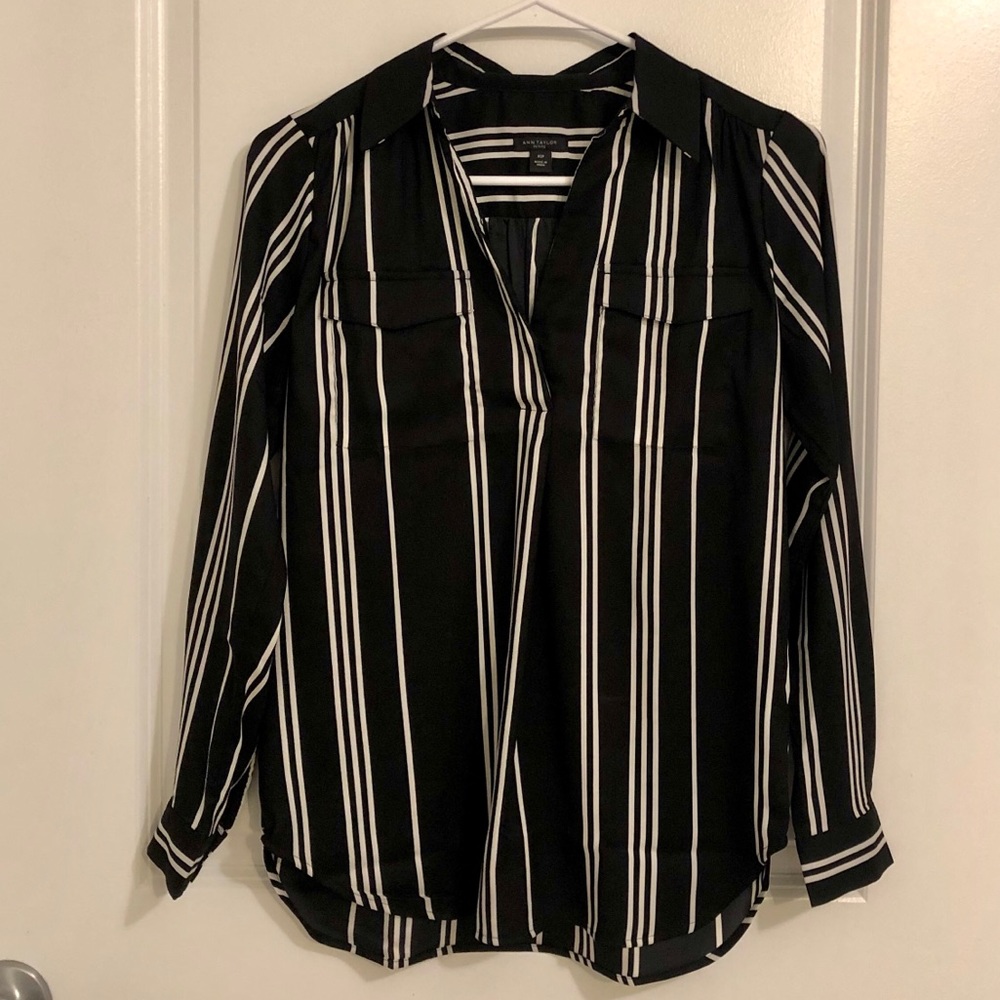 Ann Taylor petite striped dress shirt